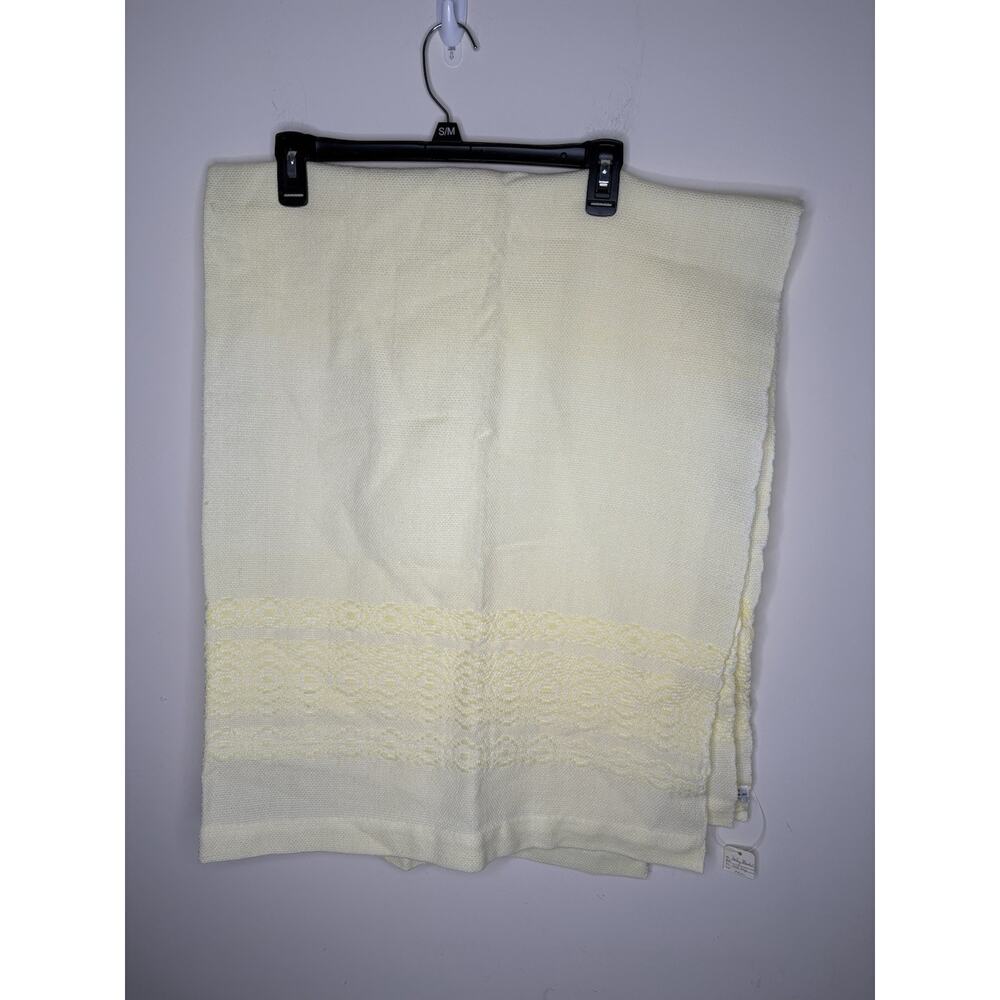 Yellow Baby Blanket Crib Crossnore School Inc VTG 51" x 39" USA Made Hand Woven